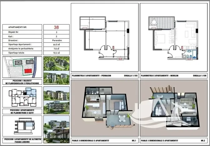 Prodej bytu 2+kk, Golem, Albánie, 72 m2