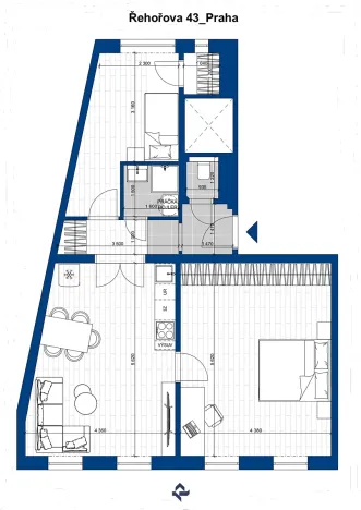Prodej bytu 3+kk, Praha - Žižkov, Řehořova, 70 m2