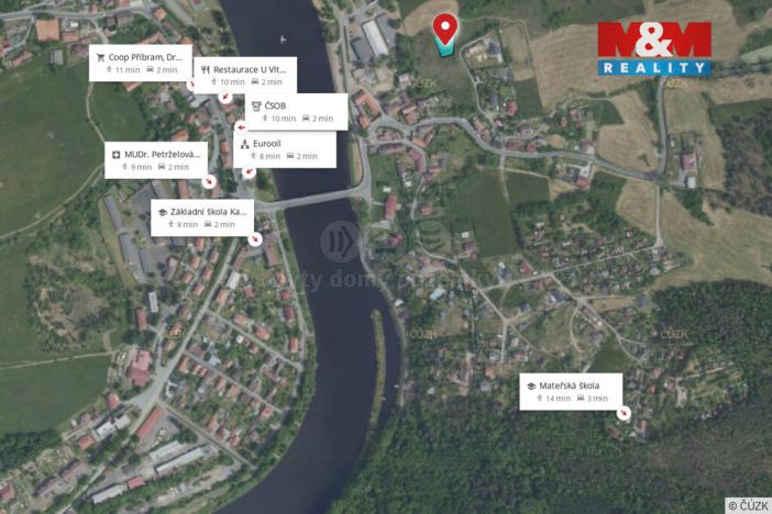 Prodej pozemku pro bydlení, Kamýk nad Vltavou, 1125 m2