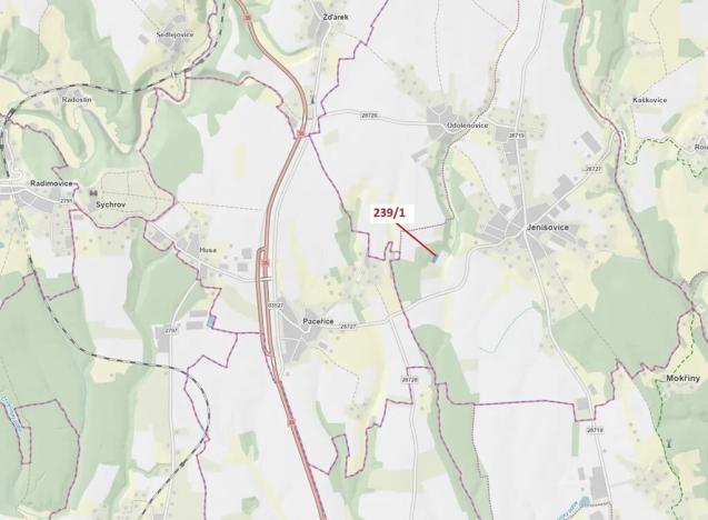 Dražba lesa, Jenišovice, 1872 m2