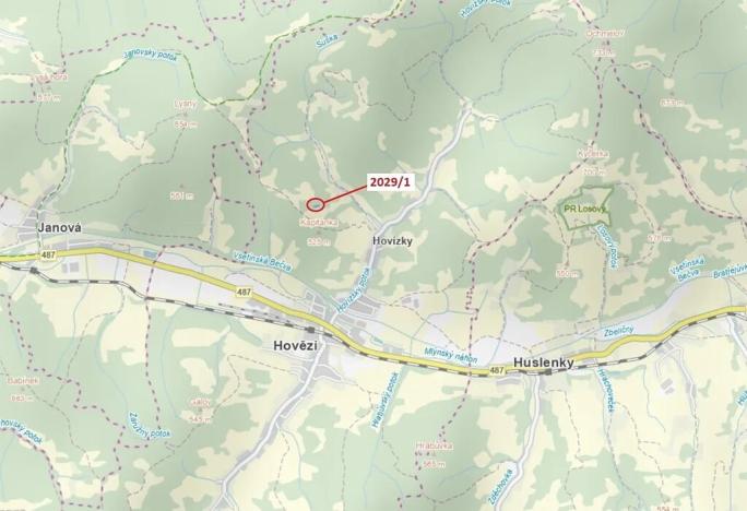 Dražba lesa, Hovězí, 680 m2