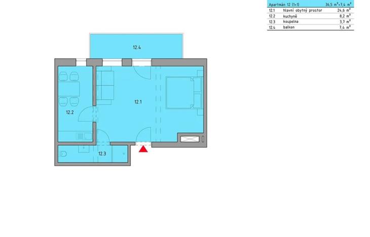 Prodej bytu 1+1, Železná Ruda, 37 m2