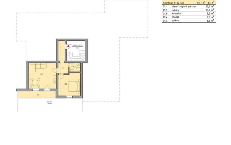 Prodej bytu 2+kk, Železná Ruda, 51 m2