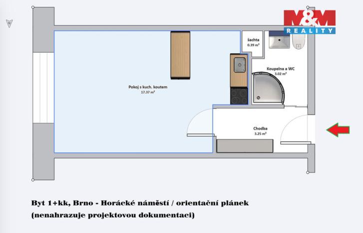 Prodej bytu 1+kk, Brno - Řečkovice, Horácké náměstí, 24 m2