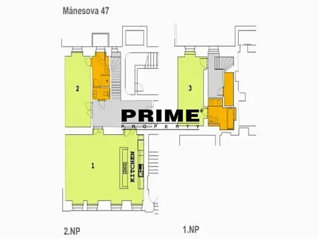 Pronájem kanceláře, Praha - Vinohrady, Mánesova, 118 m2
