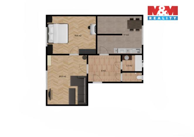 Prodej bytu 2+1, Nymburk, 28. října, 71 m2