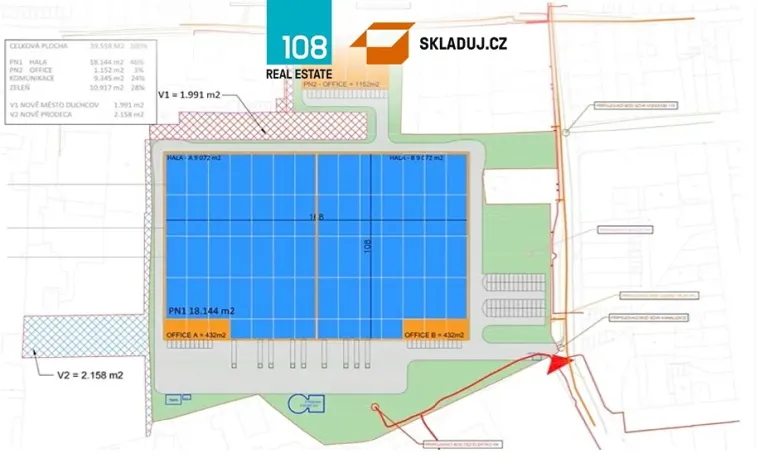 Prodej komerčního pozemku, Duchcov, Bílinská, 39558 m2