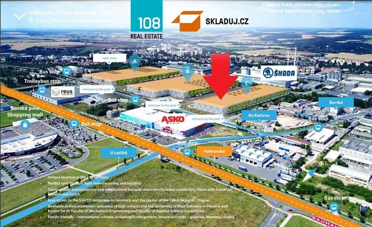 Pronájem skladu, Plzeň, Ke Karlovu, 15000 m2