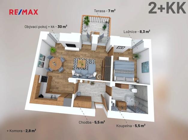 Prodej atypického bytu, Svoboda nad Úpou, Nádražní, 44 m2