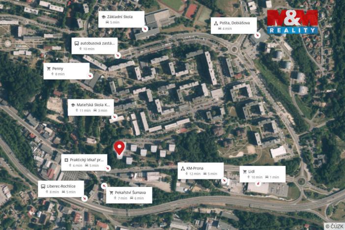 Pronájem bytu 3+kk, Liberec - Liberec VI-Rochlice, Nádvorní, 68 m2