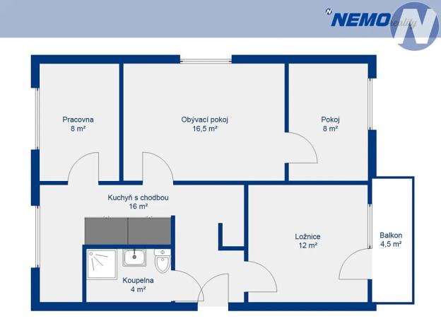 Prodej bytu 4+1, Prachatice, Pod Hradbami, 67 m2