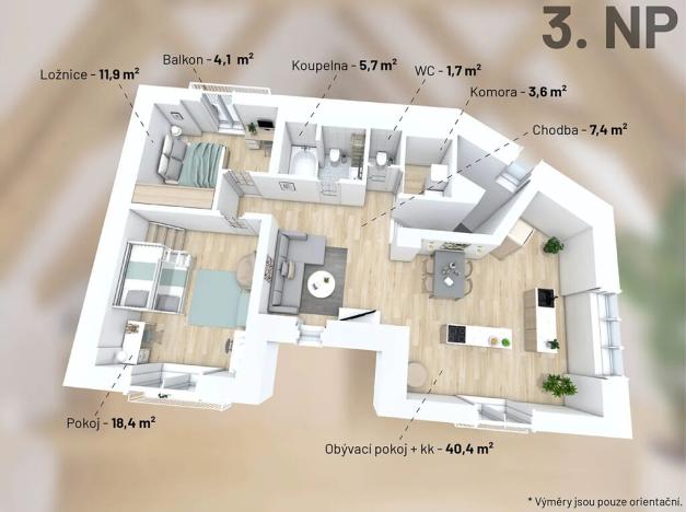 Prodej bytu 3+kk, Všenory, Květoslava Mašity, 96 m2