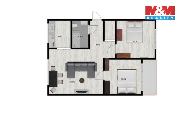 Prodej bytu 3+kk, Nymburk, Ivana Olbrachta, 73 m2