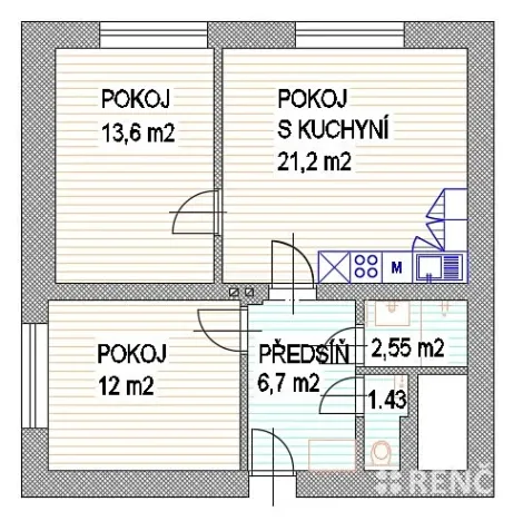 Pronájem bytu 3+kk, Brno, Krameriova, 58 m2