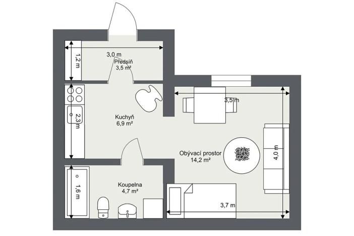 Prodej bytu 1+kk, Praha - Kbely, Toužimská, 29 m2