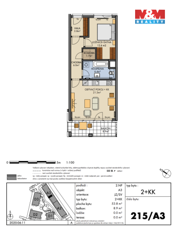 Pronájem bytu 2+kk, Praha - Ruzyně, Huppnerova, 54 m2