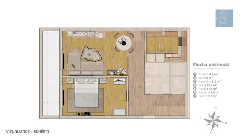 Prodej bytu 2+1, Praha - Žižkov, Habrová, 51 m2