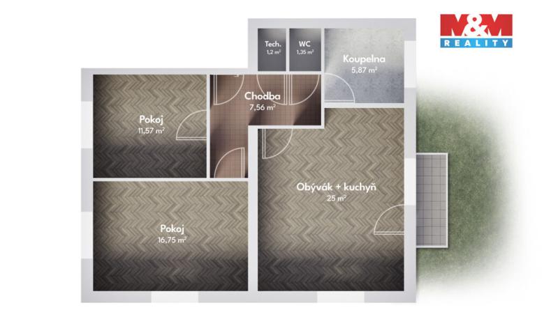 Prodej bytu 3+kk, Votice, Klášterní, 69 m2