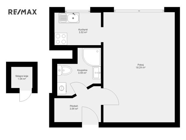 Pronájem bytu 1+1, Praha - Háje, Hekrova, 31 m2