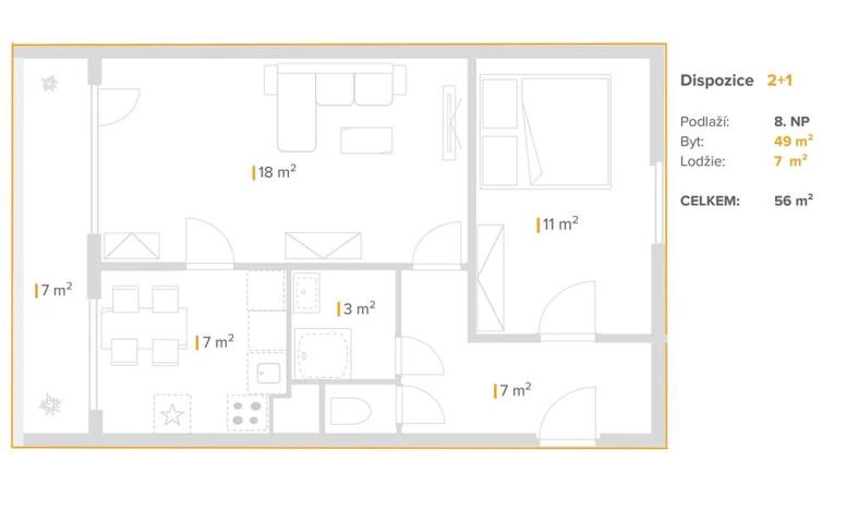 Pronájem bytu 2+1, Litvínov, Valdštejnská, 49 m2