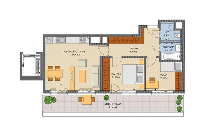 Prodej bytu 3+kk, Praha, Hugo Haase, 65 m2