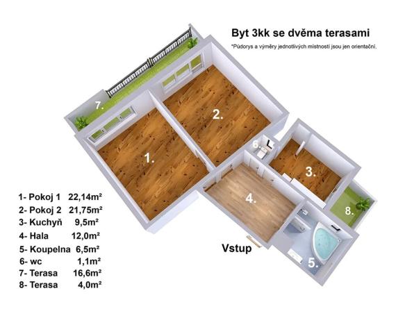 Prodej bytu 3+kk, Praha - Podolí, Podolská, 74 m2