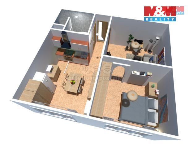 Pronájem bytu 1+1, Žatec, Mládežnická, 39 m2