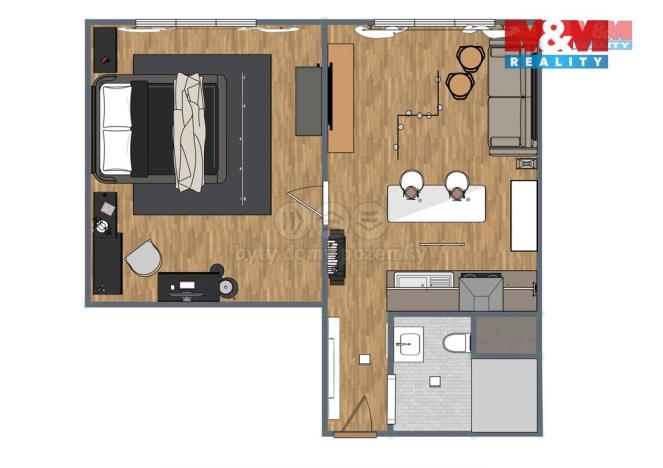 Pronájem bytu 1+1, Žatec, Černobýla, 35 m2