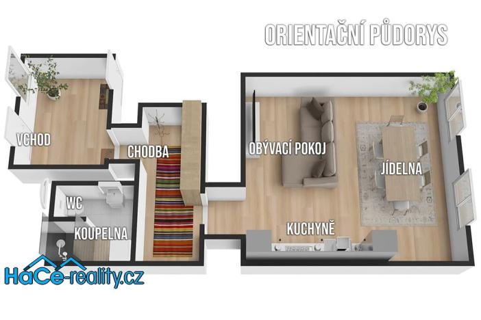 Pronájem bytu 1+kk, Kvasiny, 35 m2