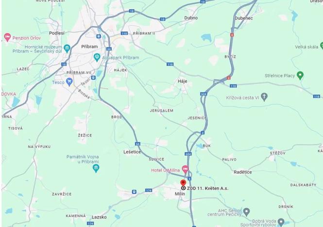 Prodej komerční nemovitosti, Milín, 11. května, 14473 m2