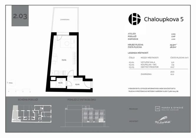 Pronájem bytu 1+kk, Brno, Chaloupkova, 30 m2