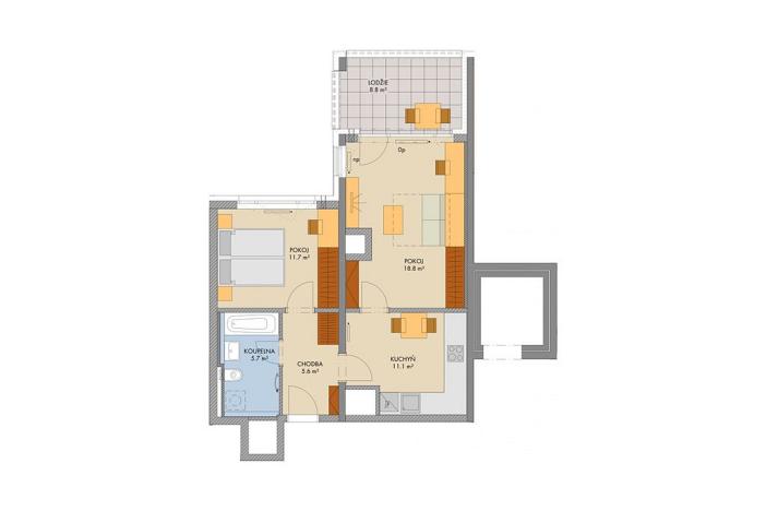 Prodej bytu 2+1, Praha, Bessemerova, 56 m2