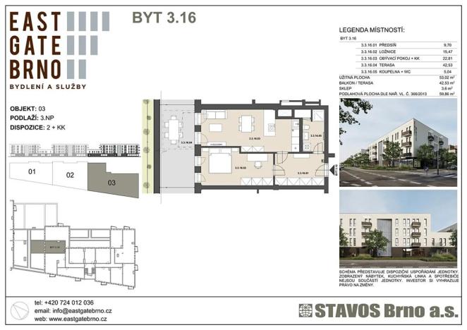 Prodej bytu 2+kk, Brno, Řípská, 53 m2