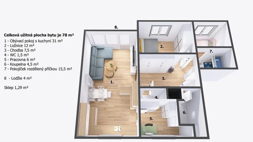 Prodej bytu 3+kk, Jičín, Lidické náměstí, 78 m2