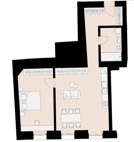 Pronájem bytu 2+kk, Praha - Žižkov, Jeronýmova, 61 m2