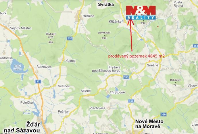 Prodej pole, Křižánky - České Křižánky, 4845 m2