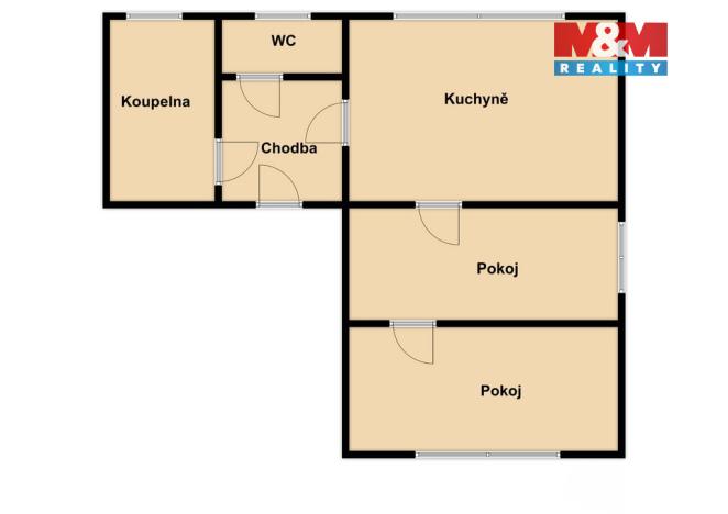 Prodej bytu 2+1, Chřibská - Horní Chřibská, 54 m2