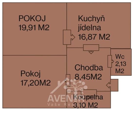 Pronájem bytu 2+1, Liberec, U Družiny, 68 m2