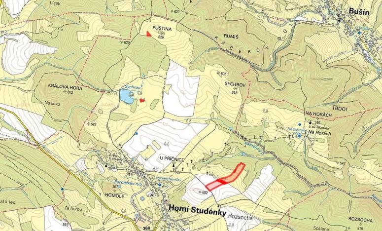 Prodej pole, Horní Studénky, 39143 m2