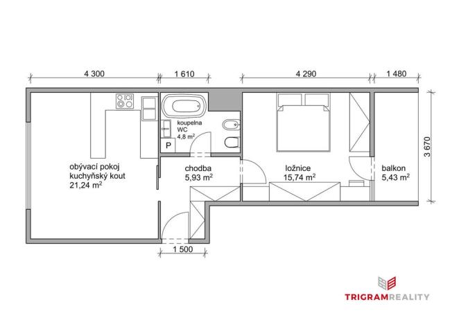 Prodej bytu 2+kk, Hradec Králové, Pouchovská, 54 m2