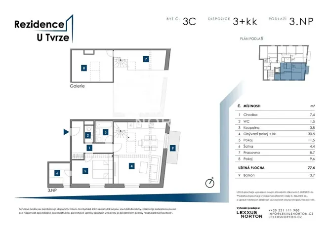 Prodej bytu 3+kk, Praha - Malešice, U tvrze, 79 m2