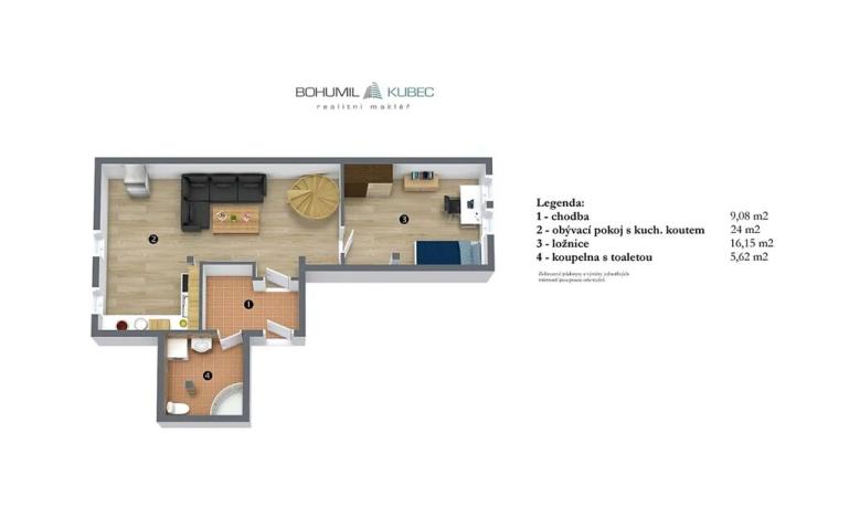 Prodej bytu 3+kk, Tábor, Budějovická, 80 m2