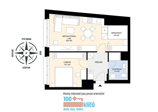 Prodej bytu 2+kk, Praha - Holešovice, U průhonu, 50 m2