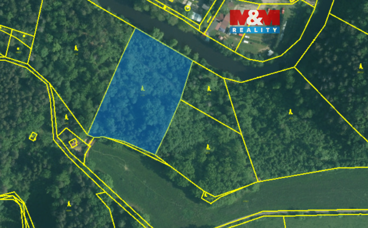 Prodej lesa, Římov - Branišovice, 6543 m2