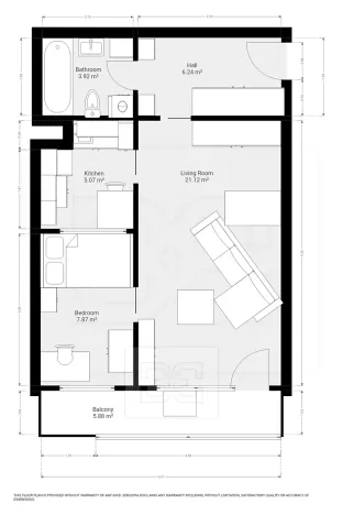 Pronájem bytu 2+kk, Praha - Řepy, Šimonova, 53 m2