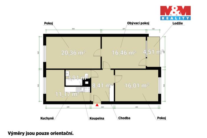 Pronájem bytu 3+1, Plzeň - Doudlevce, Heyrovského, 77 m2