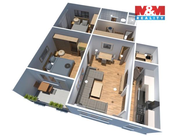 Prodej bytu 3+1, Neveklov, Rákosníkova, 68 m2