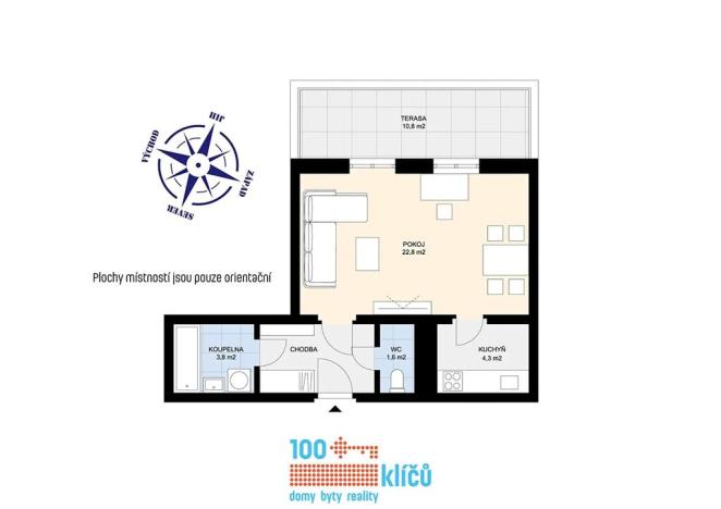 Pronájem bytu 1+kk, Praha - Holešovice, Umělecká, 37 m2