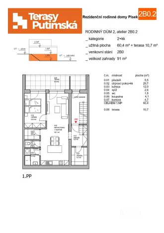 Prodej bytu 2+kk, Písek, Dolní, 60 m2