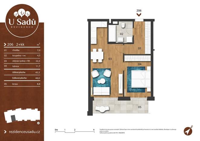 Prodej bytu 2+kk, Hradec Králové, Na Střezině, 48 m2